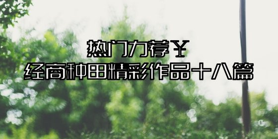 热门力荐￥经商种田精彩作品十八篇